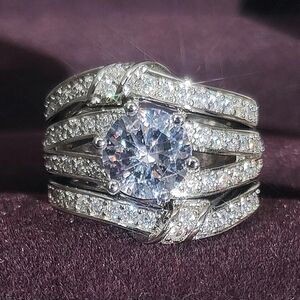 3 Piece Engagement Wedding Ring Set NEW